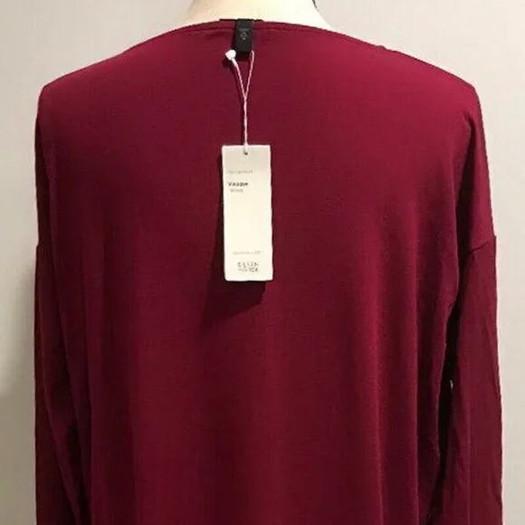 Eileen Fisher Hibiscus Red Jersey Shift Dress